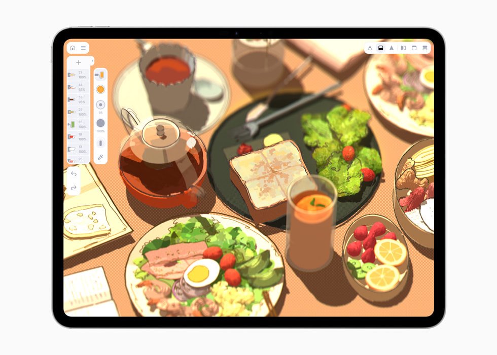 Feather được hiển thị trên iPad. 